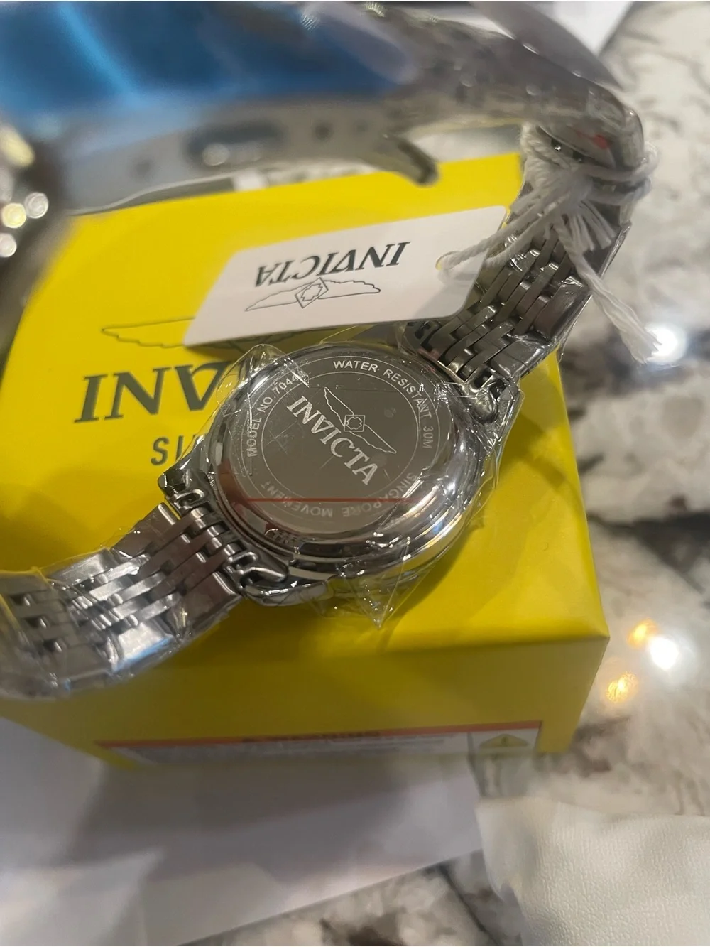 Invicta Men’s Silver Stainless Steel Bracelet Watch with Mother-of-Pearl Dial